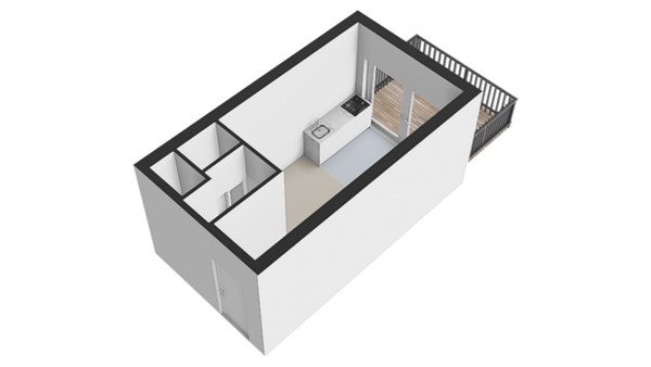 Plattegrond - Molenstraat 32B, 2611 KB Delft - Begane grond-3D.jpg